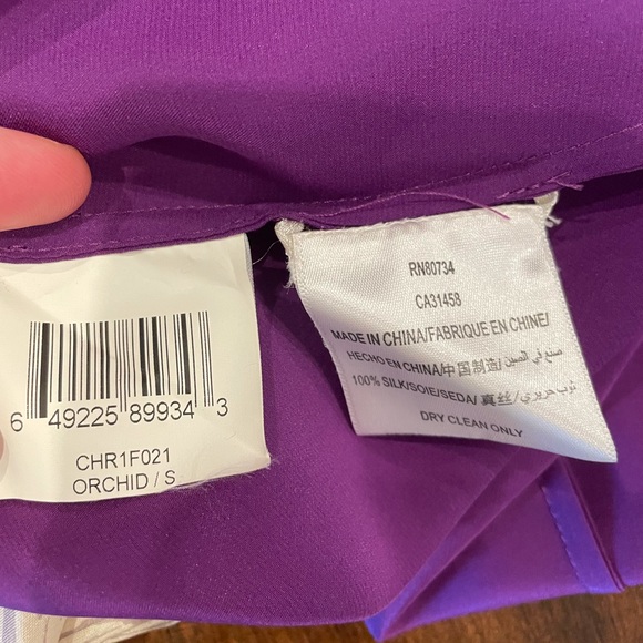 BCBGMaxAzria Orchid One Shoulder Pleated Top (US-Small), like new - Picture 5 of 6